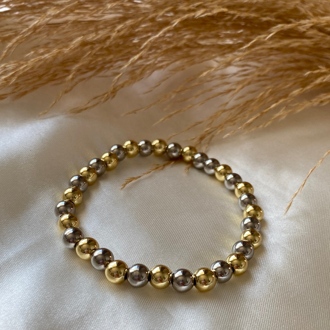 Silver gold bracelet