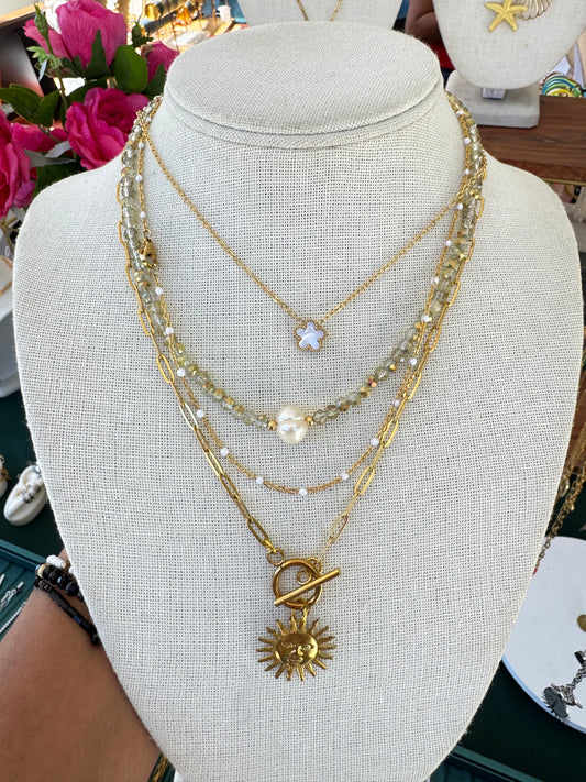 Solar pearl necklace