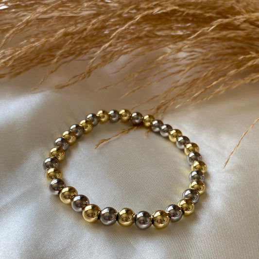 Silver gold bracelet